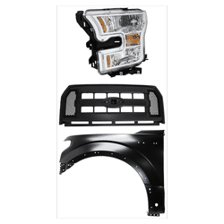 Replacement Fender Aluminum Primed, Front, Driver Side, 1-year unlimited-mileage warranty KIT-022423-20902