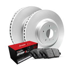 R1 Concepts Brake Disc & Pad Kit GEO-Carbon Rotors with Optimum OEp Pads Series, Front, 1 Year Limited Warranty WJUN1-11074