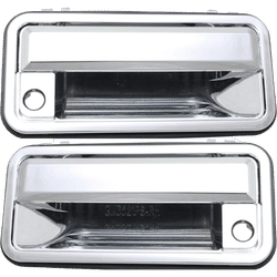 Replacement Exterior Door Handle Plastic Chrome, Front, Driver & Passenger Side, 1-year unlimited-mileage warranty SET-REPC462347C