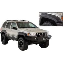 Bushwacker Fender Flares Plastic Matte Black Cut-out for Jeep Series, Front & Rear, Driver Passenger Side, 10926-07