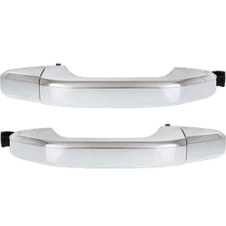 Replacement Exterior Door Handle Plastic Chrome, Rear, Driver & Passenger Side, 1-year unlimited-mileage warranty SET-REPC494711-2