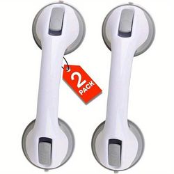 TEMU 2pcs Shower Handles, Bathtub And Shower Armrests, Suction Cup Handles, Bathroom Bathtub Handles - Balance Aid Suitable For Tiles, Glass, And Hard Plastic