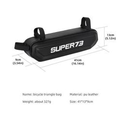 TEMU Bucklos Electric Bicycle Saddlebag - Adjustable Black Pu Storage Bag For Bikes, Combines With For , Straps & Zipper Closure, Bike Bag