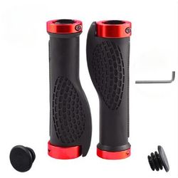 TEMU 1 Pair Black Anti-slip Silicone Bicycle Handlebar Grips, Pp Material, Non-slip For Road And Mountain Bikes, Cycling Accessories