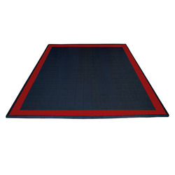 Swisstrax Double Car Garage Floor Mat In Diamondtrax Home Tiles (Border - Black, Red)