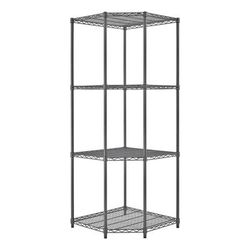 Trinity Corner 4-Tier NSF Wire Shelving Unit (Black)