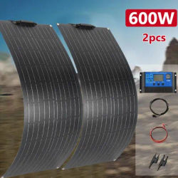 600W 300W Flexible Solar Panel Kit 18V Monocrystalline Solar Cell Outdoor Power Charger for Camping Yacht Motorhome RV Car Boat