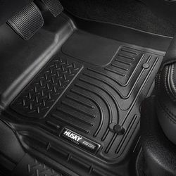 Husky Liners Floor Mats Made of Thermoplastic Black Molded Liner Weatherbeater Series, Front & Second Row, 95131