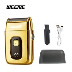 TEMU Weeme Stainless Steel Electric Razor For Men, Usb Rechargeable Lithium Battery, Led Display, Non-washable, ≤36v, > , Ideal For Travel & Use