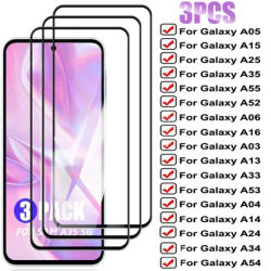 3PCS Tempered Glass for Samsung Galaxy A35 A55 A34 A54 A14 A15 A24 A04S A05S A16 A06 A13 A33 A03S A52S A53 5G Screen Protector