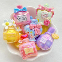 6Pcs New Cute Resin Cartoon Perfume Bottle Series Flat Back Scrapbooking DIY Jewelry Craft Decoration Accessories