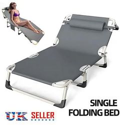 TEMU Foldable Sun Lounger Recliner Adjustable Back Rest Garden Indoor Folding Chair