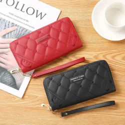 Women Long Wallet Pu Leather Card Holder Large Capacity Hasp Zipper Coin Purse Multi Card Organizer Cell Phone Wristlet Handbag
