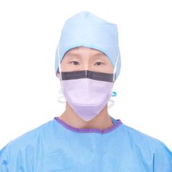 Medline ASTM Level 2 Duckbill Surgical Face Mask with Ties, Eye Shield, Anti-Fog Foam Strip, Purple, 100/CS (NON27411AG)
