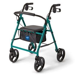 Medline Basic Steel Rollator with 8" Wheels, Green, 1 EA (MDS86850EGS8)