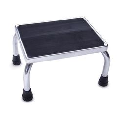 Medline Chrome Footstool with Rubber Mat, 350 lb. Weight Capacity, 1 EA (MDS80430I)