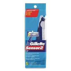 Gillette Sensor2 Disposable Razor, 2 Blades, 5/Pack, 36 Packs/Carton (PGC65853)