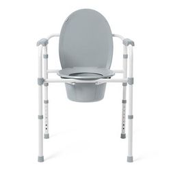 Medline 3-in-1 Folding Steel Elongated Commode, 1 EA (G1-200LX1)