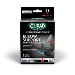 Curad Performance Series IRONMAN Dual-Strap Wraparound Elbow Support, Universal Size, 1 EA (CURIM17600HH)