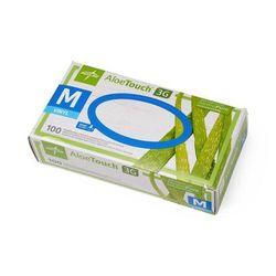Medline AloeTouch 3G Synthetic Stretch Exam Gloves, Vinyl, Powder Free, Size M, 1000/CS (MDS195175)