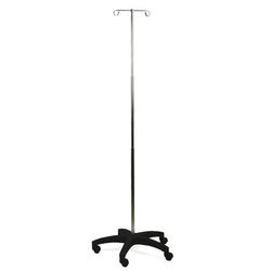 Medline Aluminum Foldable 5-Leg IV Pole, 2 Hooks, 37-1/5" to 83-1/2" H, 3/CS (MDS129CS)
