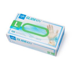 Medline Glide-On Powder-Free Vinyl Exam Gloves, Size L, 1500/CS (GLIDE513)