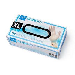 Medline Glide-On Powder-Free Vinyl Exam Gloves, Size XL, 130/BX (GLIDE514H)