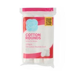 Simply Soft Standard Lint-Free Cotton Rounds, 300 Count, 6 Bags/Case, 6/CS (RSS10001)