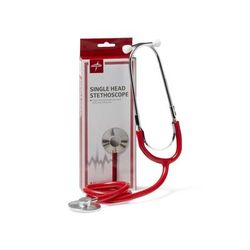 Medline Single-Head Stethoscope, Red, 1 EA (MDS926106)