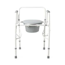 Medline Steel Drop-Arm Commode, 350 lb. Weight Capacity, 2/CS (G1-301DX2)