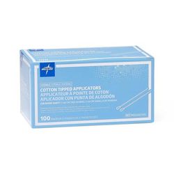 Medline Sterile Cotton-Tipped Wood Applicator, 3", 2/Inner Pack (100 Packs/Box), 200/BX (MDS202105Z)