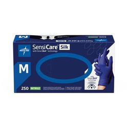 Medline SensiCare Silk Nitrile Exam Gloves with SmartBoX Technology, Size M, 2500/CS (MDSXB7585)
