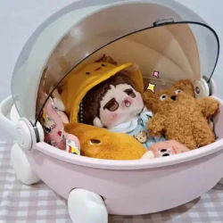 Labubu bébé poussette Mokoko boîte de rangement poupée décor Labubu Module spatial poupée sommeil