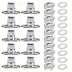 TEMU 10-pack Iron Turnbutton Kit With Eyelets And Bases For Boat Covers - Marine Grade Hardware