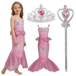 Sirena Principessa Sirena Vestito Costume per festa a tema Cosplay for Ragazze Bambini Carnevale Mascherata Settimana del libro Feste Ferie Sinfonia di storie