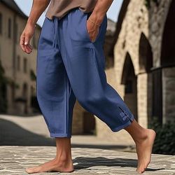Retrò Vintage Medievale Rinascimento Pantaloni da pirata Pirata Vichingo Tinta unica Costume Per uomo Costumi da pirata Vacanza Casual Quotidiano LARP Adulti Pantaloni Primavera Estate