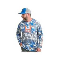 HUK Performance Fishing KC Print Icon Performance Crew - Men's Night Owl2 Medium H1200585-019-M