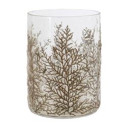 Dried Cedar Glass Candle Holder 8"H by Melrose in Brown