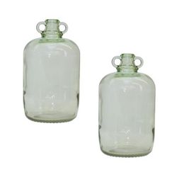 Jug (Set of 2) 12.25"H Glass by Melrose in Green