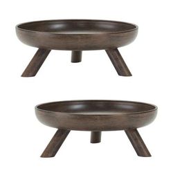 Bowl w/Legs (Set of 2) 7.75"D x 3"H Metal by Melrose in Brown