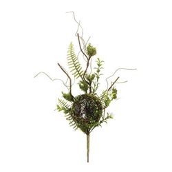 Bird Nest Twig Spray (Set of 2) by Melrose in Green/brown