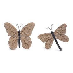 Wicker Design Butterfly and Dragonfly Shelf Sitter (Set of 4) by Melrose in Brown/black