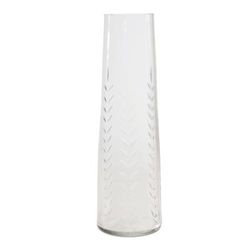 Etched Soda Lime Glass Vase 9"H by Melrose in Clear
