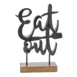 Eat Out Sign 5.25"L x 8.75"H Resin by Melrose in Black/brown