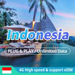 Indonesia Prepaid 4G SIM card Unlimited Data Bali SIM card plug and play support esim top up