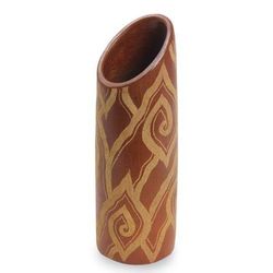 Decorative ceramic vase, 'Cloud Bamboo'