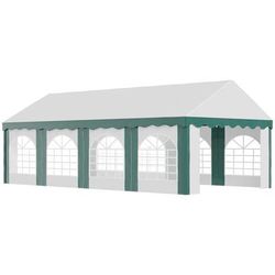 TEMU 8 X 4m Garden Gazebo With Sides, Galvanised Marquee Party Tent With Windows And , For Parties, Wedding