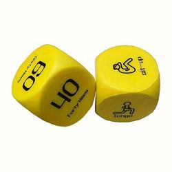 TEMU 2-pack Eva Rubber Fitness Dice Set - 6-sided Exercise Game For Group & Personal Workouts, Includes Push-ups, Squats, Jump Jacks, Crunches, - Portable, No Battery Needed, With Carry Bag