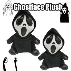 Jouet en peluche visage fantôme, figure de la mort, horreur, beurre, doux, en peluche, grimace, Halloween, décoration, cadeaux, 18cm, nouveau