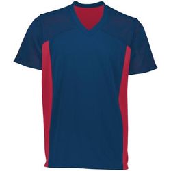 Augusta Sportswear 264 Athletic Reversible Flag Football Jersey T-Shirt in Navy Blue/Scarlet size Small | Polyester